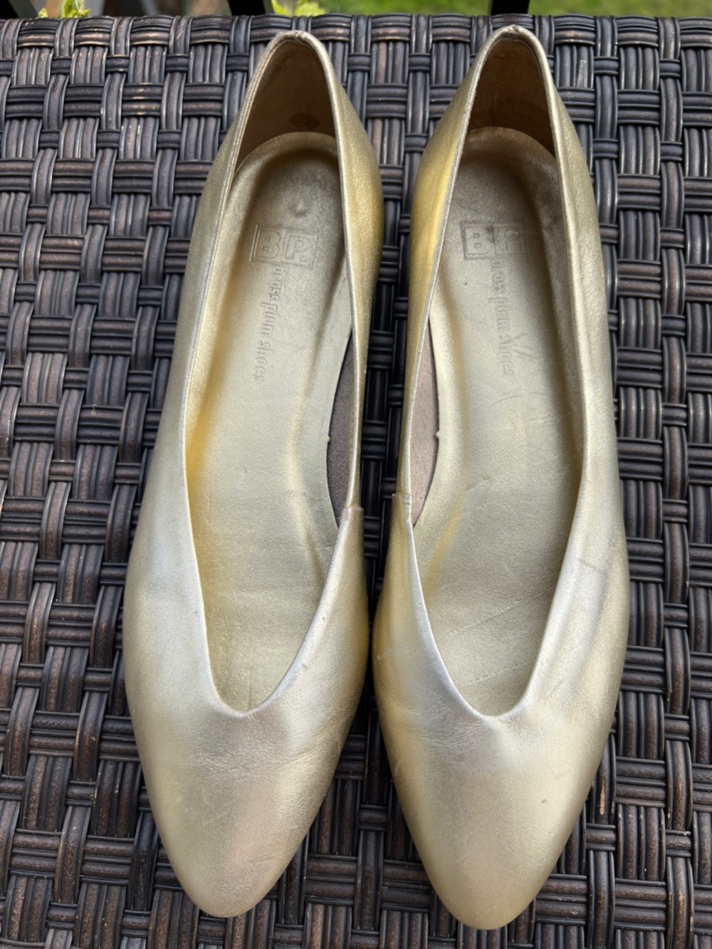 Women's Metallic Gold Ballet Flats — Sleek Slip-On Loafer